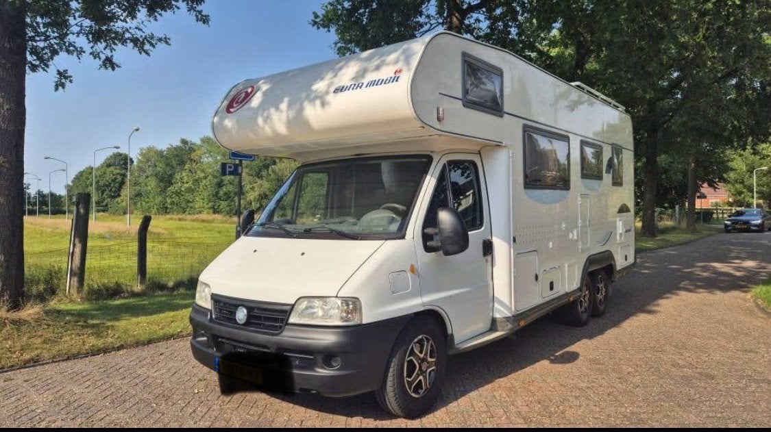 Fiat Euramobil 2.8 JTD  met dubbele AIRCO, Caravans en Kamperen, Campers, Ringverwarming, Fiat, Particulier, 4 tot 5 meter