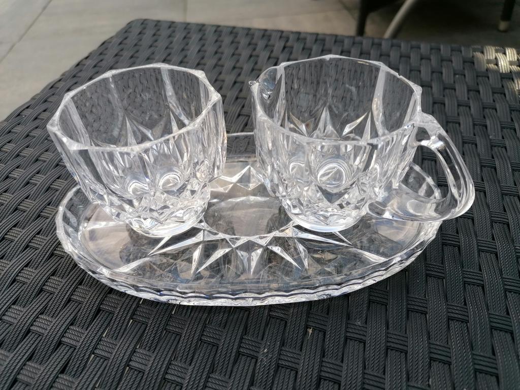 Kristallen Roomstel  puntgaaf, Antiek en Kunst, Antiek | Glas en Kristal, Ophalen of Verzenden
