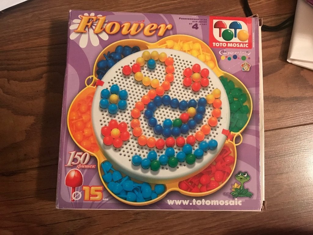 Toto Mosaic Flower Mozaïekbord met 150 Gekleurde Pinnetjes, Ophalen of Verzenden, Nieuw, Knutselen