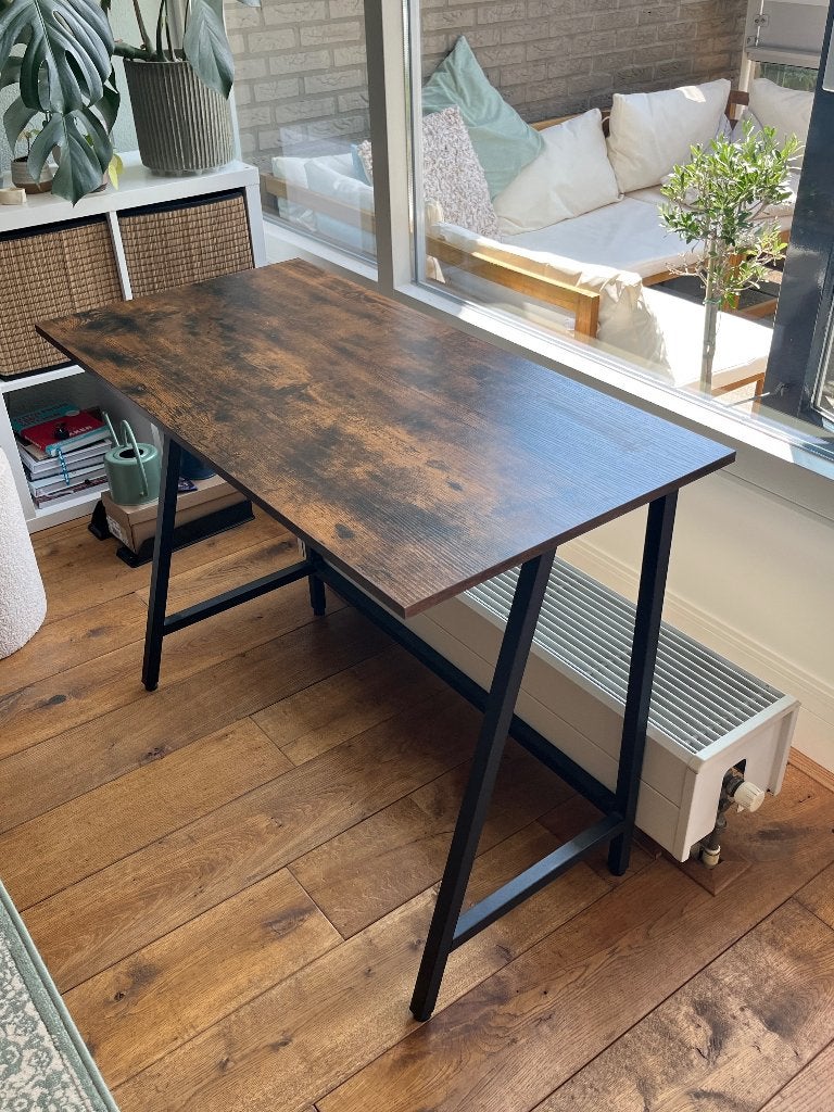 Compact bureau 100x50 cm, 75 cm hoog - Industrieel design, Huis en Inrichting, Bureaus, Ophalen, Gebruikt, Spaanplaat of MDF, 50 cm