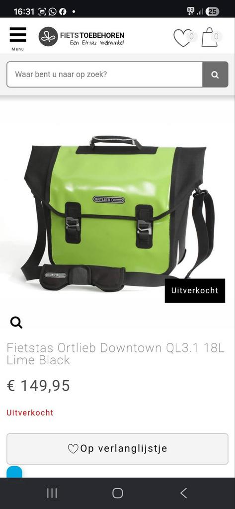Ortlieb Downtown QL3.1 Fietstas 18L Lime Zwart, Fietsen en Brommers, Fietsaccessoires | Fietstassen, Ophalen of Verzenden, Zo goed als nieuw