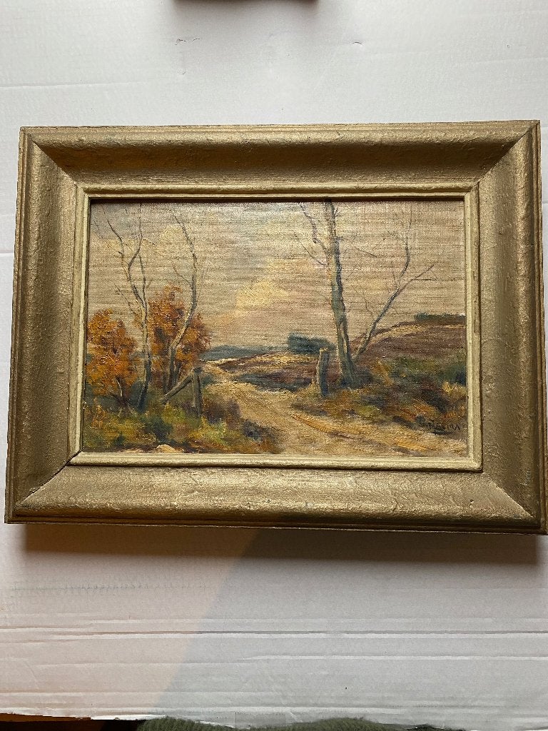 Schilderij van J.A.Jakma(Apeldoorn 1880-1967)-heidelandschap, Antiek en Kunst, Ophalen of Verzenden