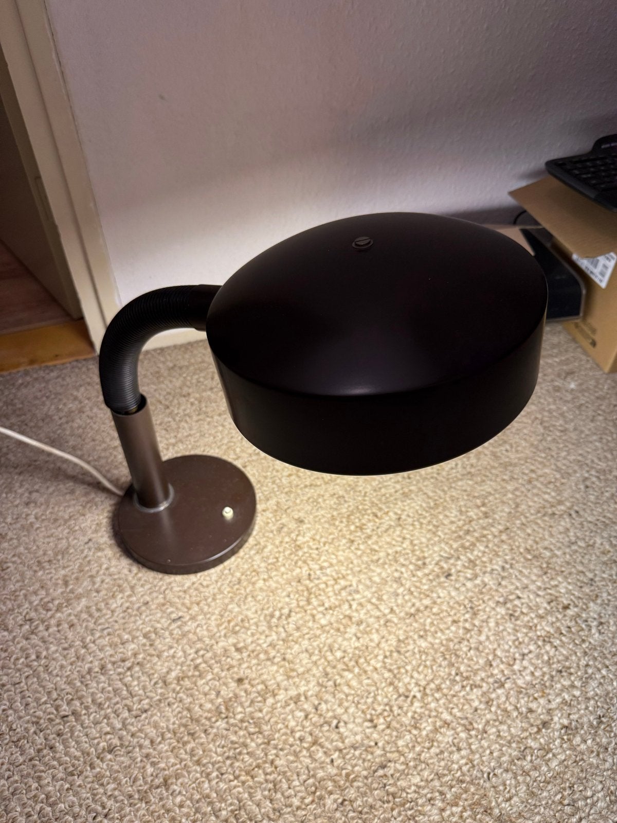Vintage Bruine Tafellamp - Flexibele Bureaulamp, Ophalen, Gebruikt, Overige merken, Vintage