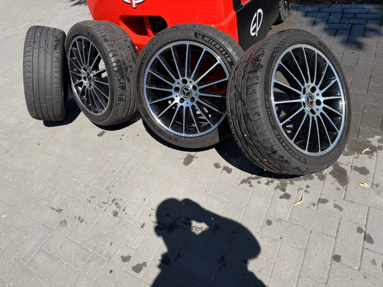 Te koop zeer nette originele 19” velgen inclusief banden, Ophalen