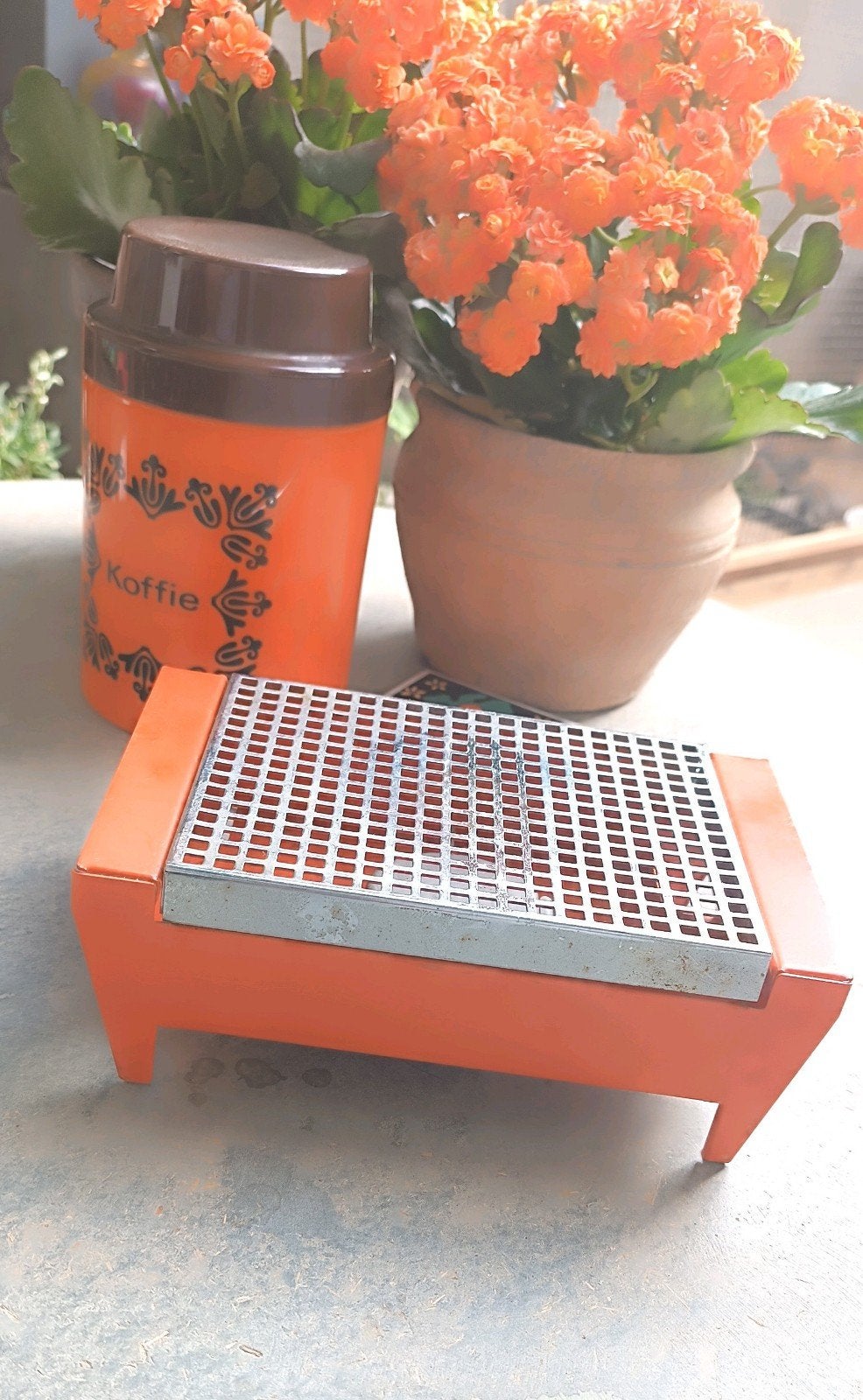 Vintage Brabantia Rechaud Oranje – Jaren 70 Warmhoudplaat, Ophalen of Verzenden