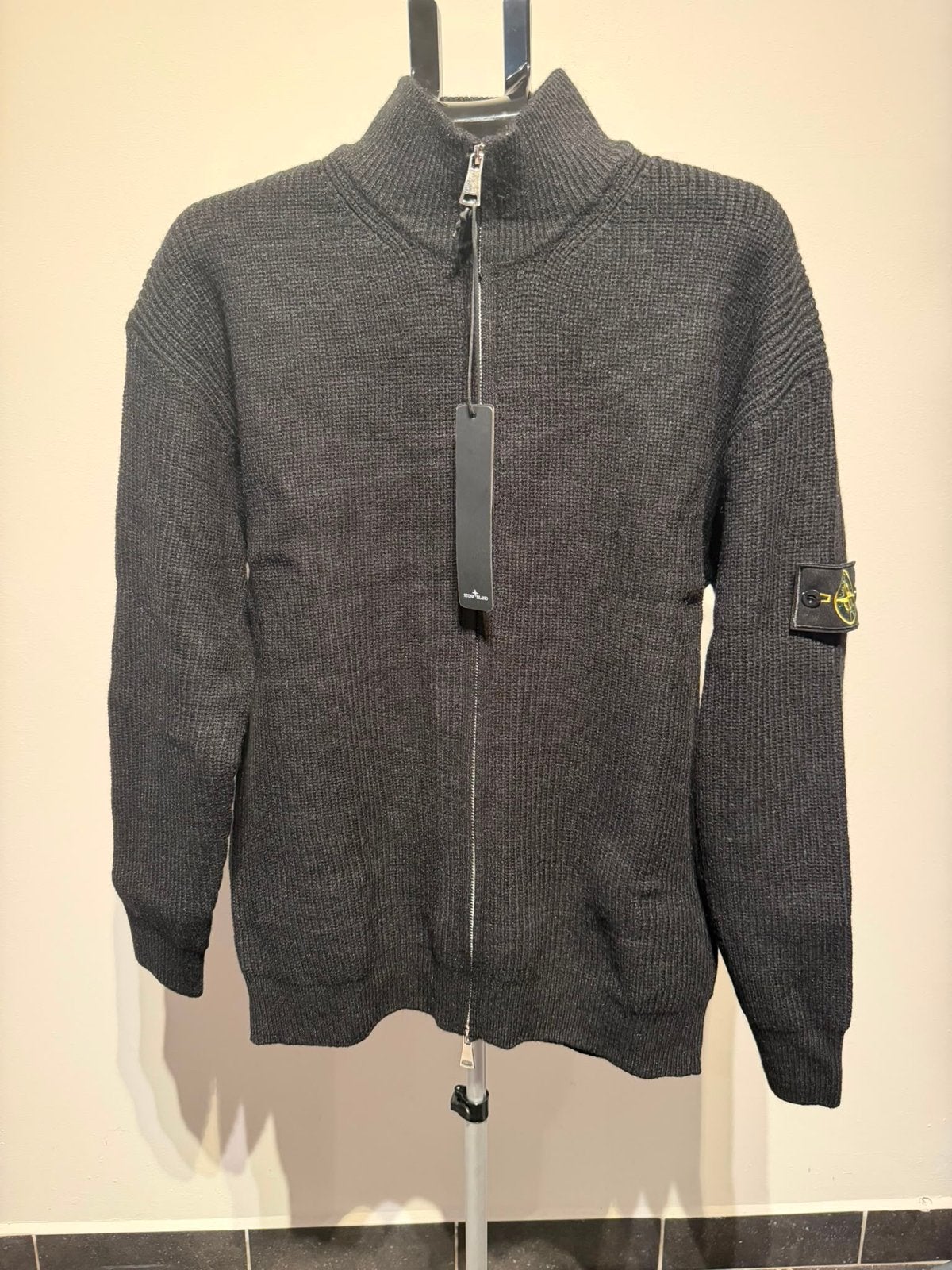Stone Island Gebreid Vest met Rits - Nieuw met Labels, Ophalen of Verzenden, Nieuw, Maat 56/58 (XL), Zwart