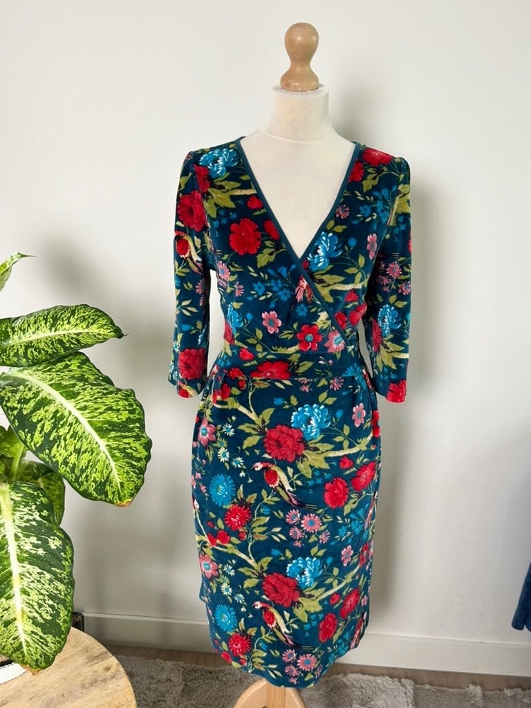 King Louie maat L velvet tulip cross dress 3588, Kleding | Dames, Blauw, Maat 42/44 (L), Ophalen of Verzenden, Zo goed als nieuw