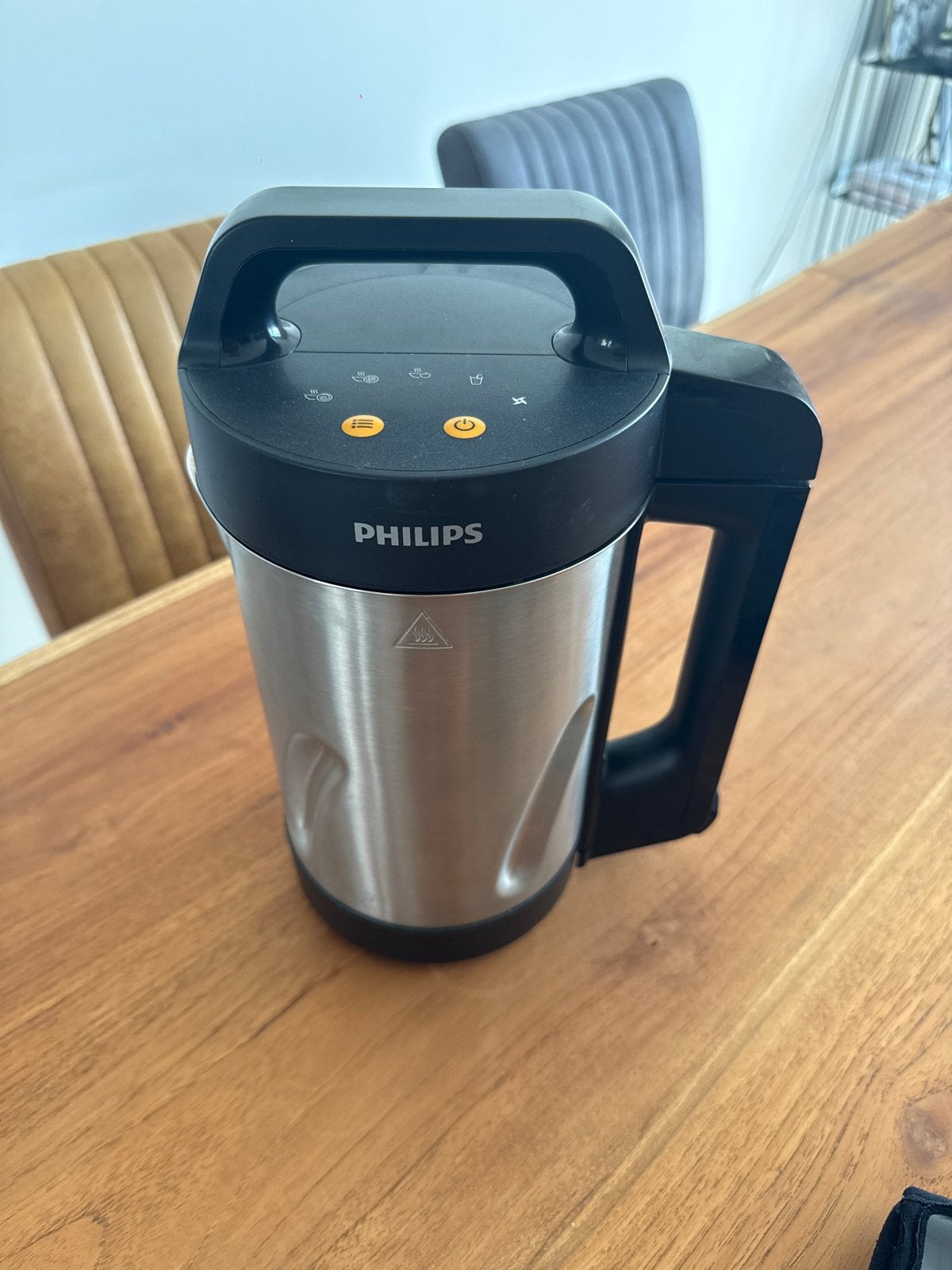 Philips Soepmaker HR2203/80 – RVS/Zwart, 1 tot 2 liter, Ophalen of Verzenden, Zo goed als nieuw, 1 snelheid
