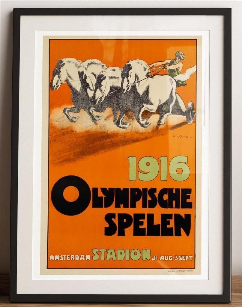 OLYMPISCHE SPELEN 1916 Art Deco Kunst Poster Affiche, Verzenden