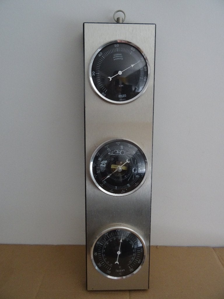 weerstation modern hygrometer open barometer thermometer, Ophalen of Verzenden, Zo goed als nieuw, Weerstation