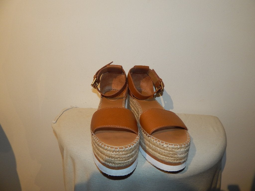 See by Chloe sandalen plateau cognac bruin gouden gesp 41, Bruin, Verzenden, See by chloe, Sandalen of Muiltjes