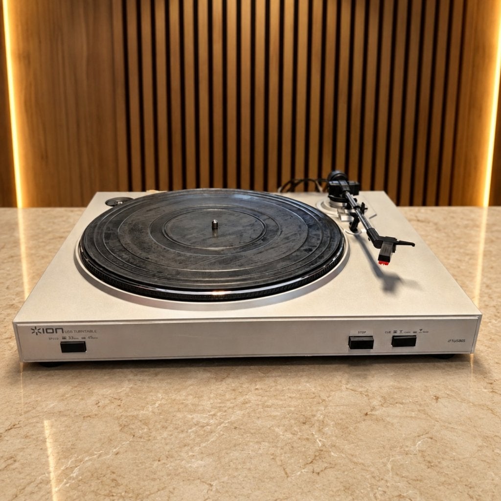 Ion USB Portable Platenspeler - In Nette Staat, ION, Zo goed als nieuw, Support@ion.com, InMusic World Headquarters
200 Scenic View Drive, Suite 201
Cumberland, RI 02864
USA