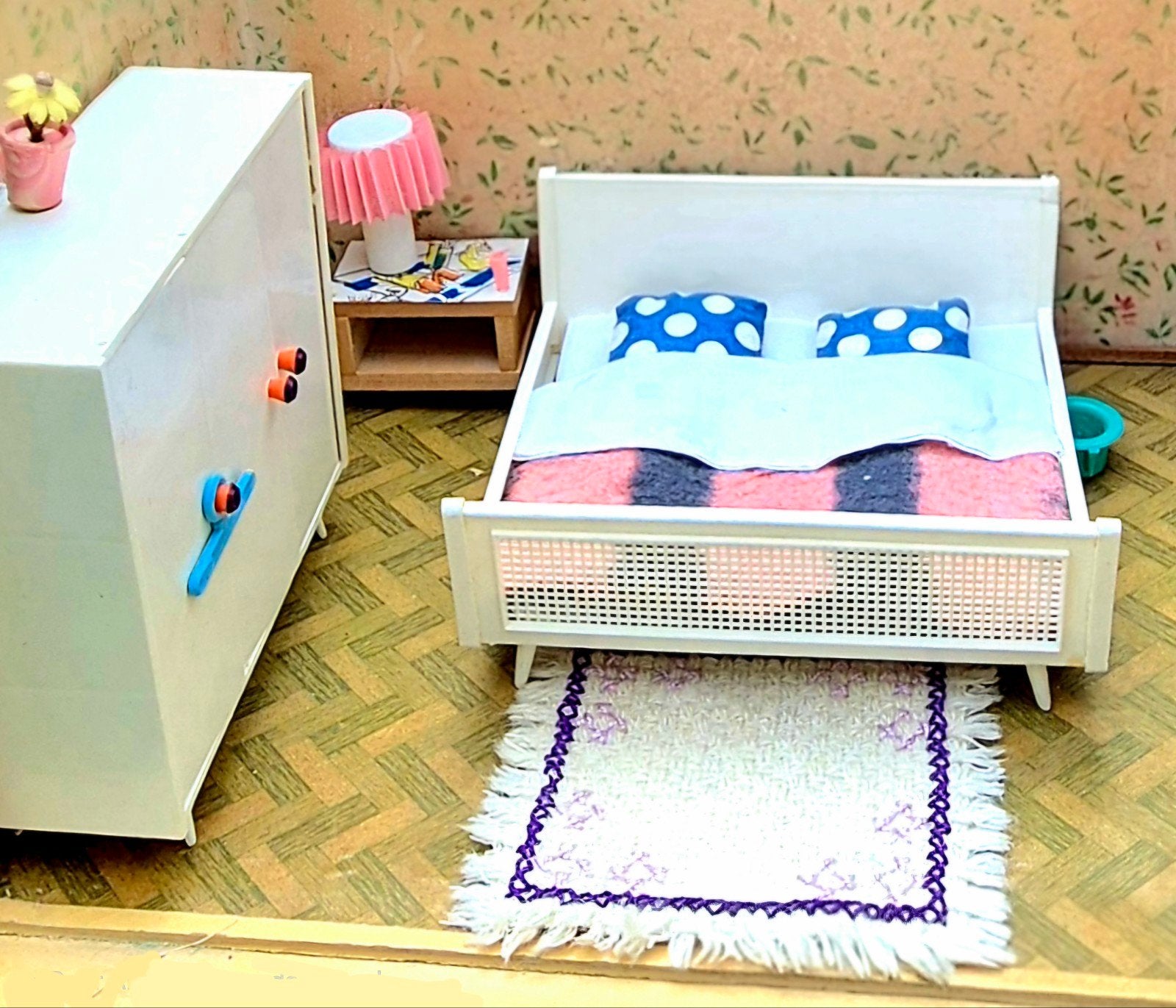 Vintage poppenhuis meubels slaapkamer Crailsheimer jaren 60, Verzamelen, Ophalen of Verzenden, Gebruikt, Gebruiksvoorwerp