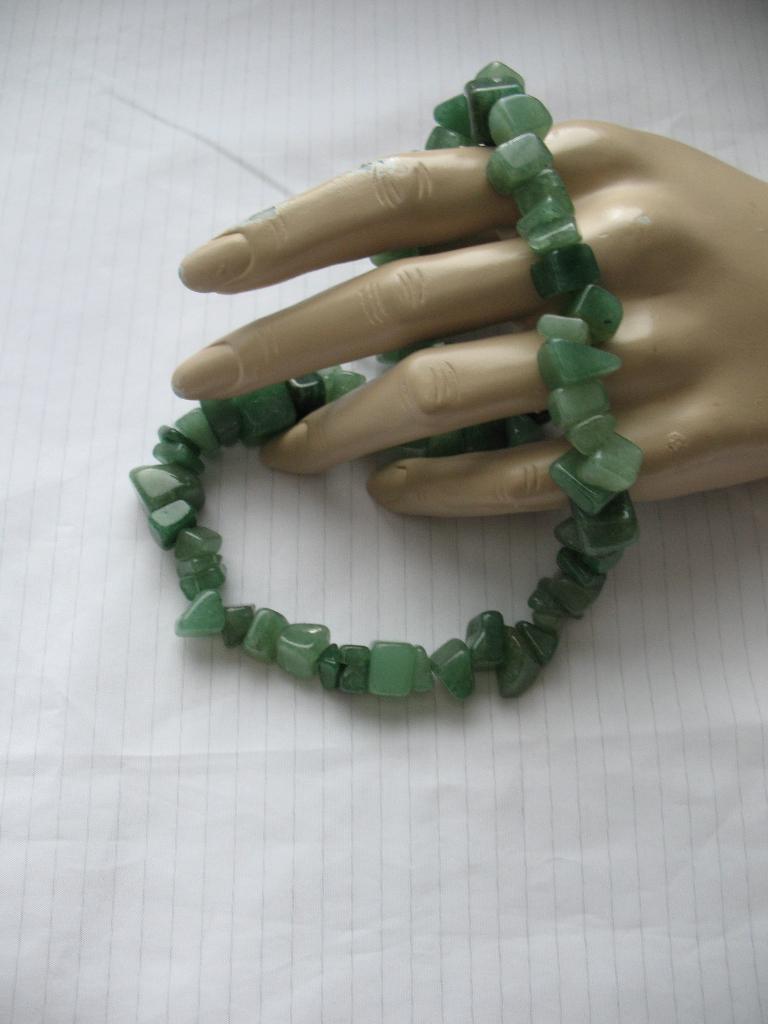 Ketting Grote/Kleine Stenen Groen + Goudkr Slot Nr 2 Vintage, Ophalen of Verzenden, Overige materialen, Ketting, Met edelsteen