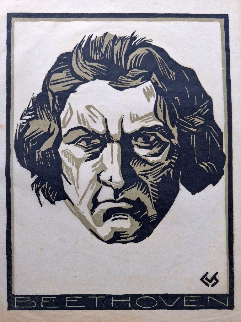 Portret van Beethoven, Antiek en Kunst, Kunst | Schilderijen | Klassiek, Ophalen of Verzenden