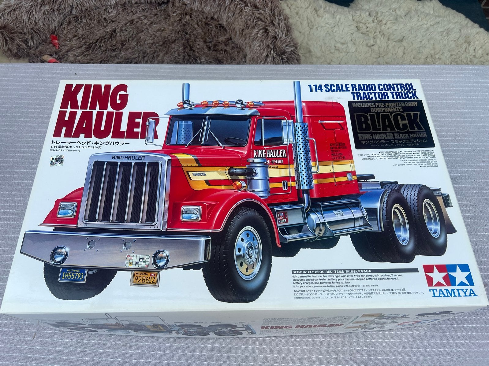 Tamiya King Hauler 1:14 RC Vrachtwagen Zwart, Hobby en Vrije tijd, Groter dan 1:32, Ophalen of Verzenden, Zo goed als nieuw, Truck