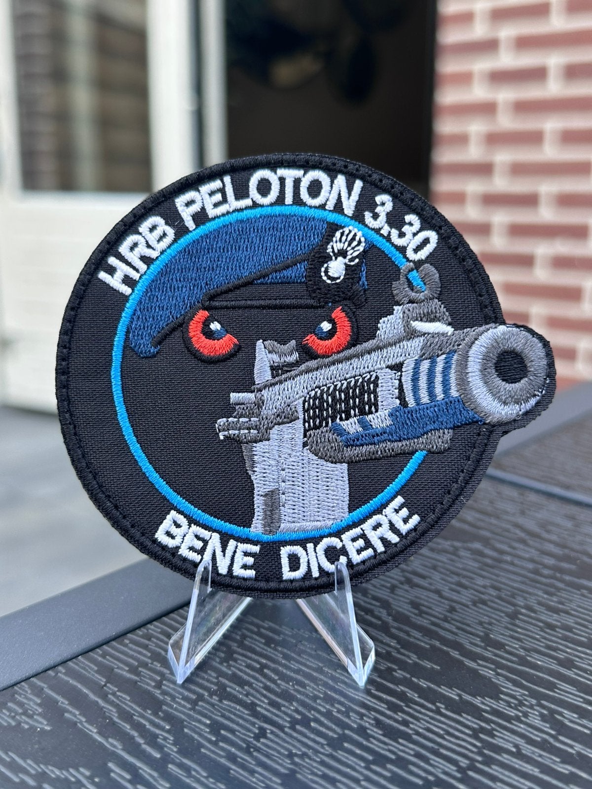 KMar HRB Peloton 3.30 Bene Dicere Patch, Ophalen of Verzenden, Marechaussee, Nederland, Embleem of Badge