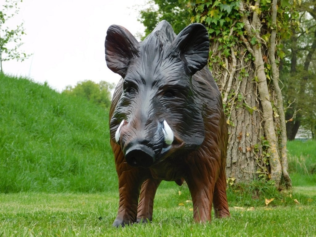 Wild Zwijn - Everzwijn - 100 cm - Polystone, Ophalen, Dierenbeeld, Kunststof, .