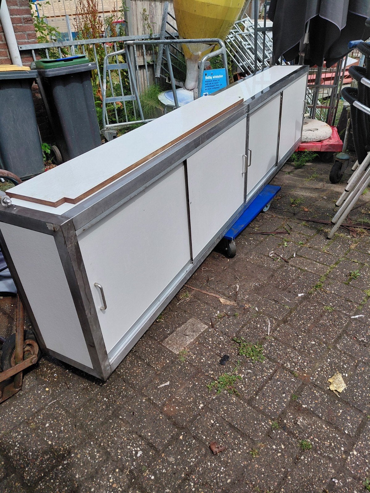 Prof keukenkast met schuifdeuren 265cm breed, Huis en Inrichting, Ophalen