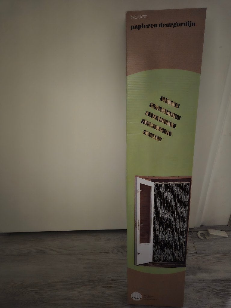 Blokker Papieren Deurgordijn / Vliegengordijn, Ophalen, 80 tot 100 cm, Nieuw, Buitendeur
