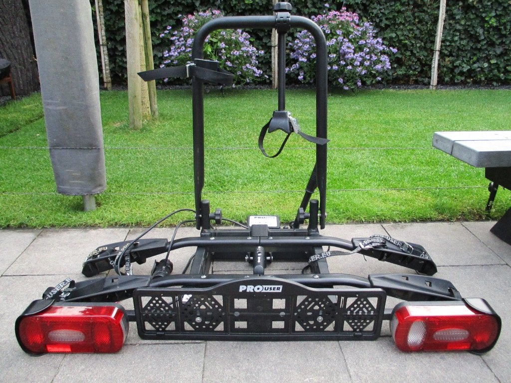 fietsendrager pro user, kantelbaar, Auto diversen, Fietsendragers, Zo goed als nieuw, Trekhaakdrager, 2 fietsen, Brede banden