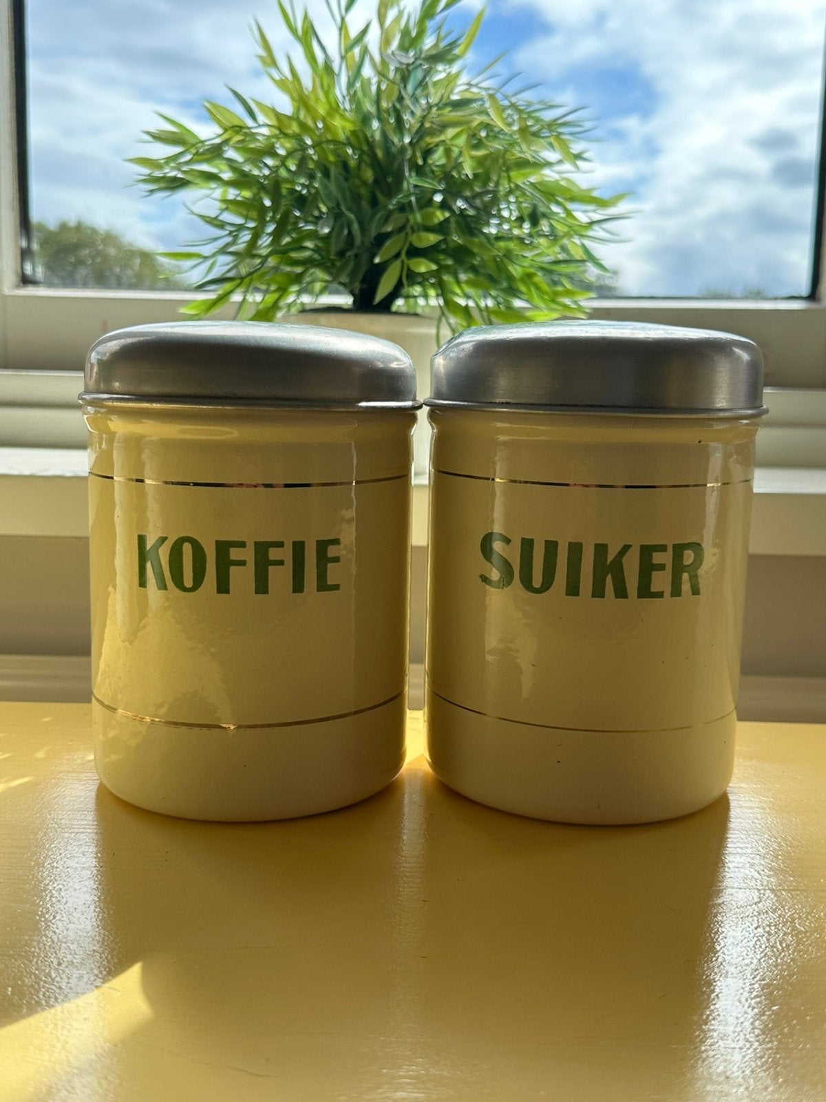 Antiek Emaille blikken Koffie en Suiker, Antiek en Kunst, Ophalen