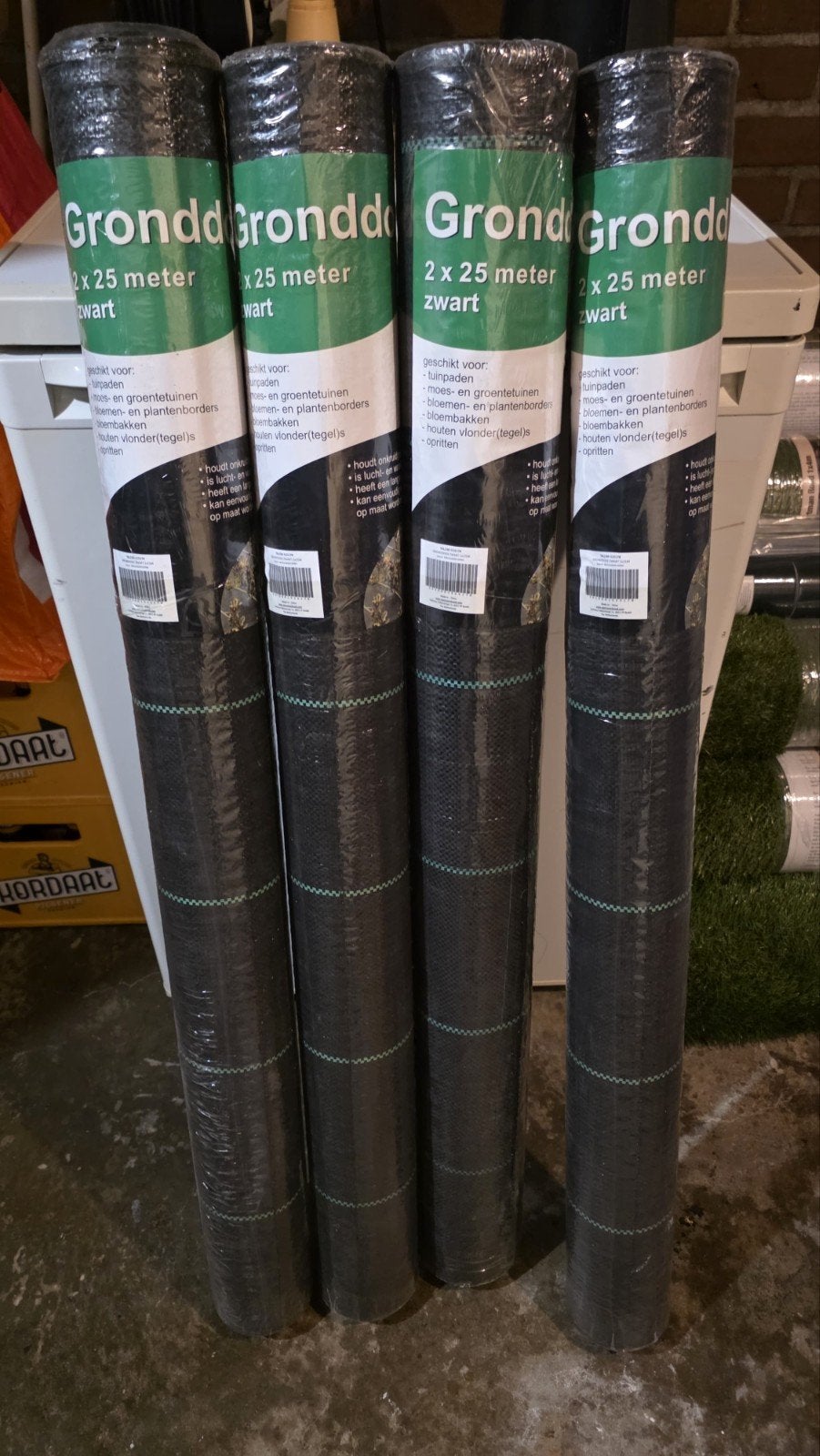 5 rollen nieuw worteldoek 2x25 meter zwart, Ophalen of Verzenden, Nieuw