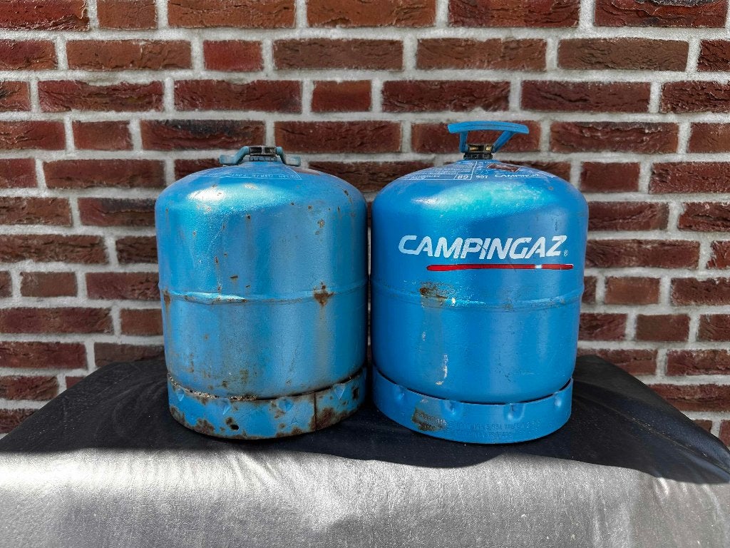 Campingaz flessen R907 / gasslang+drukregelaar, Ophalen, Gebruikt