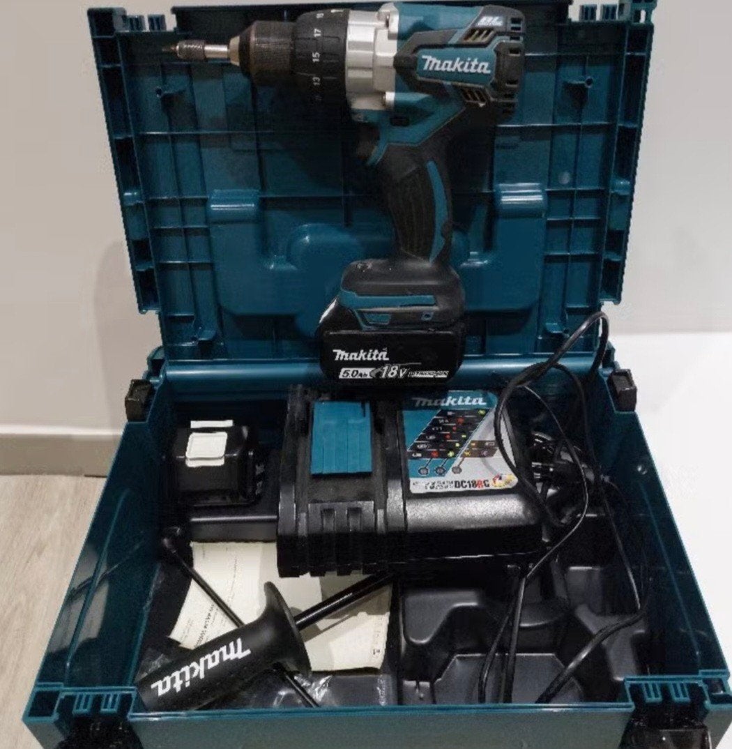 Makita DHP458 zo goed als nieuw in koffer, Ophalen of Verzenden, Zo goed als nieuw