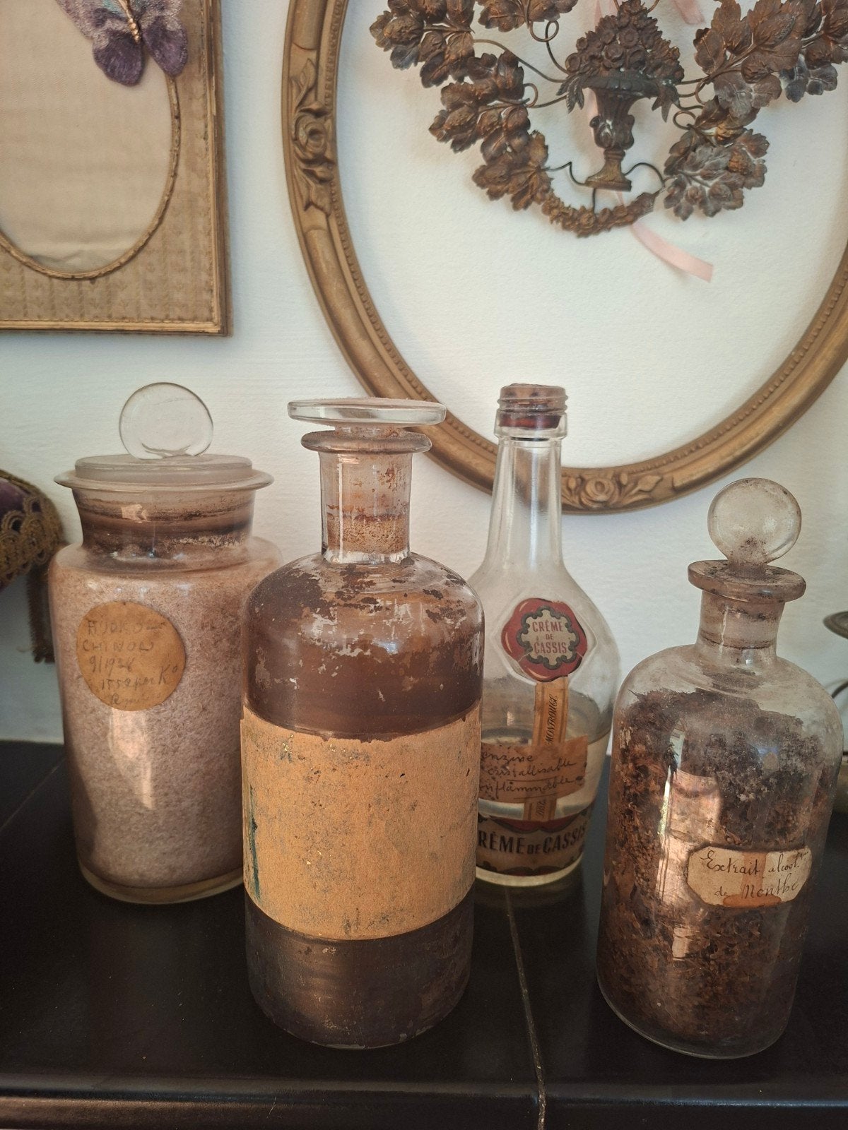 Oude glazen flesjes uit Frankrijk, Antiek en Kunst, Curiosa en Brocante, Ophalen of Verzenden