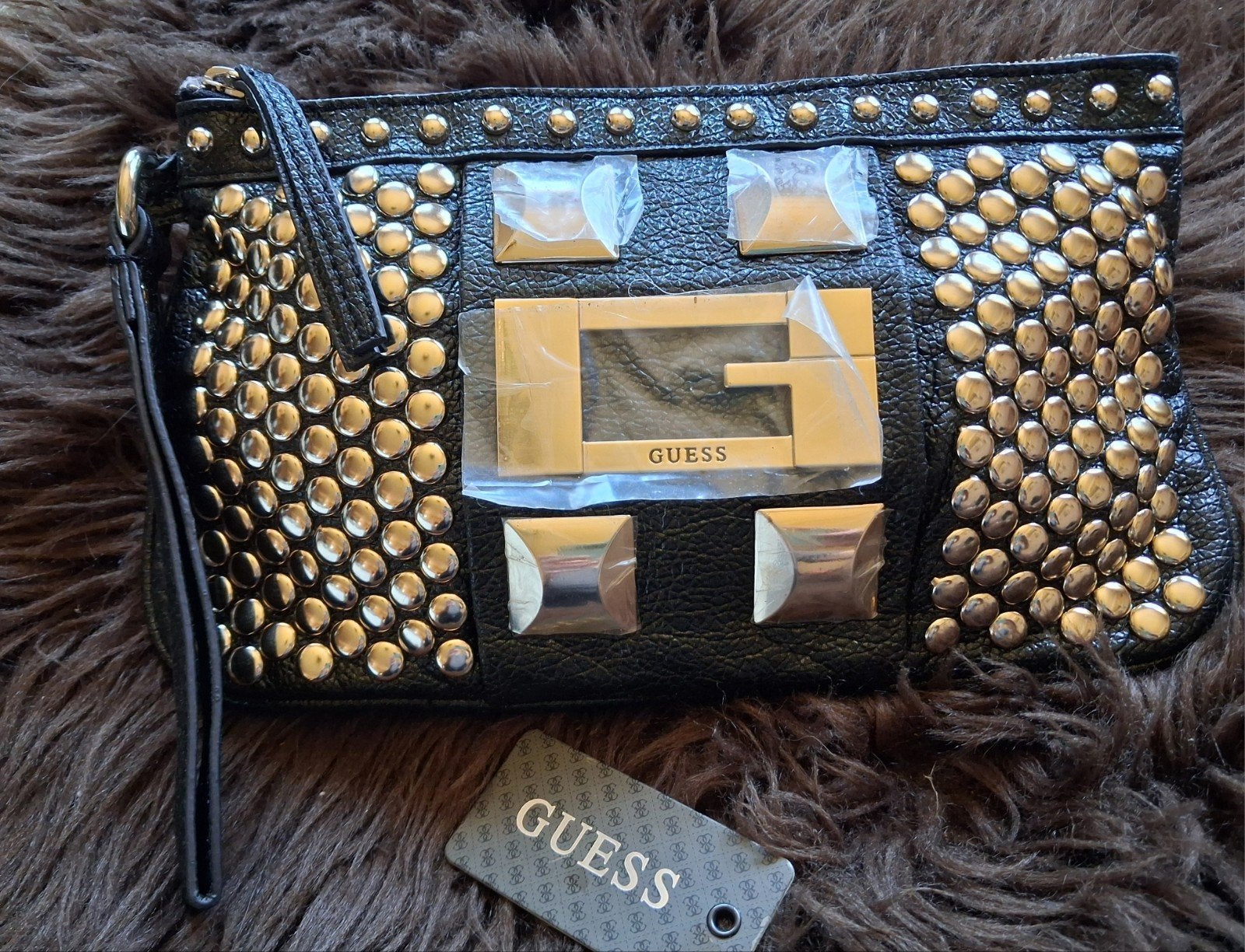Vintage Guess Clutch orgineel, Ophalen of Verzenden, Zo goed als nieuw, Zwart, Avondtasje