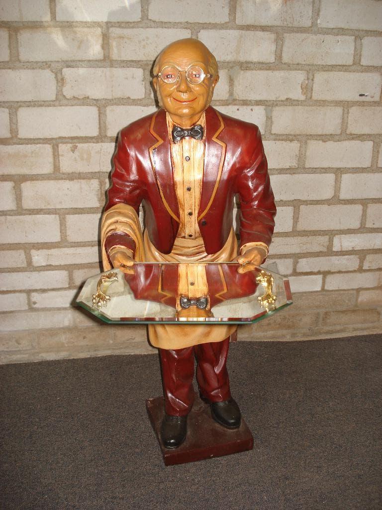Gedetailleerd Butler Beeld  met blad   94 Cm Hoog, Verzamelen, Beelden en Beeldjes, Ophalen, Zo goed als nieuw, Mens