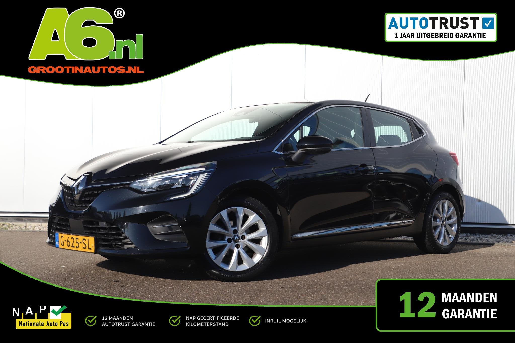 Renault Clio 1.0 TCe Intens 101PK Half Leder Navigatie Carpl, Auto's, Voorwielaandrijving, 101 pk, Gebruikt, Euro 6