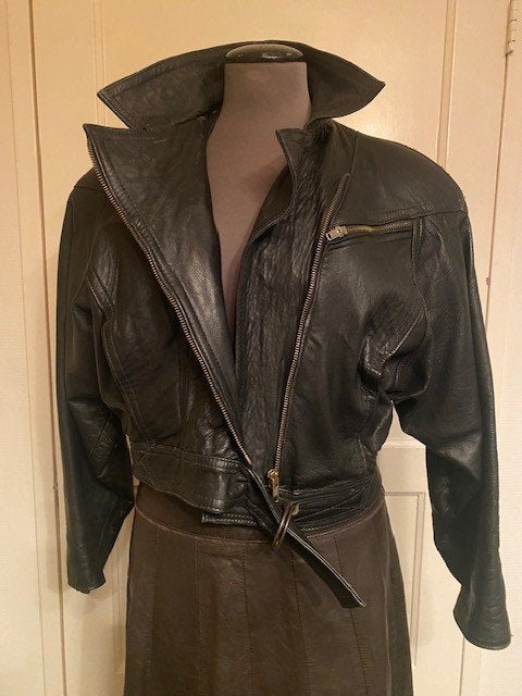 Zwart leren Bikerjack / Bomberjas  / Maat 36/38, Verzenden, Gedragen, Maat 38/40 (M), Zwart