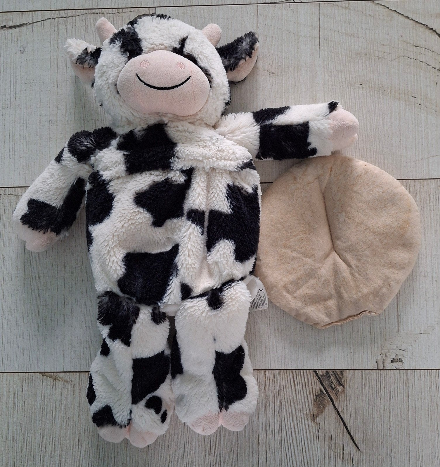Knuffel koe met kruik - Zacht en warm, Ophalen of Verzenden, Zo goed als nieuw, Koe, Meerkleurig