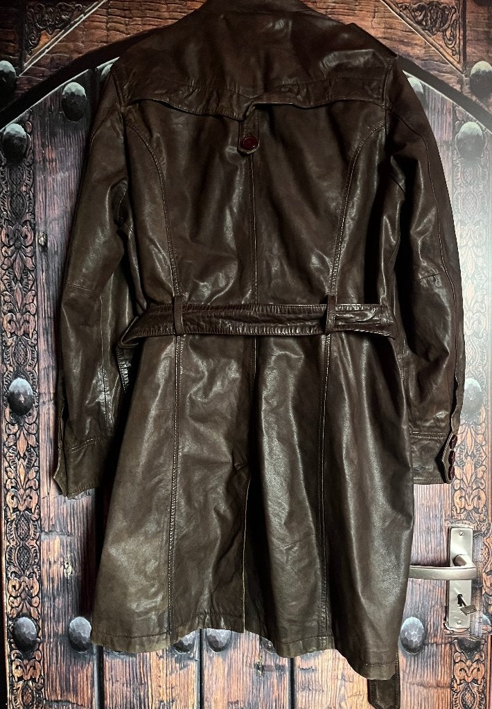 Super stoere dunne getaillerde echt lederen jas 44 nu 59,99€, Gipsy, Bruin, Maat 42/44 (L), Ophalen of Verzenden