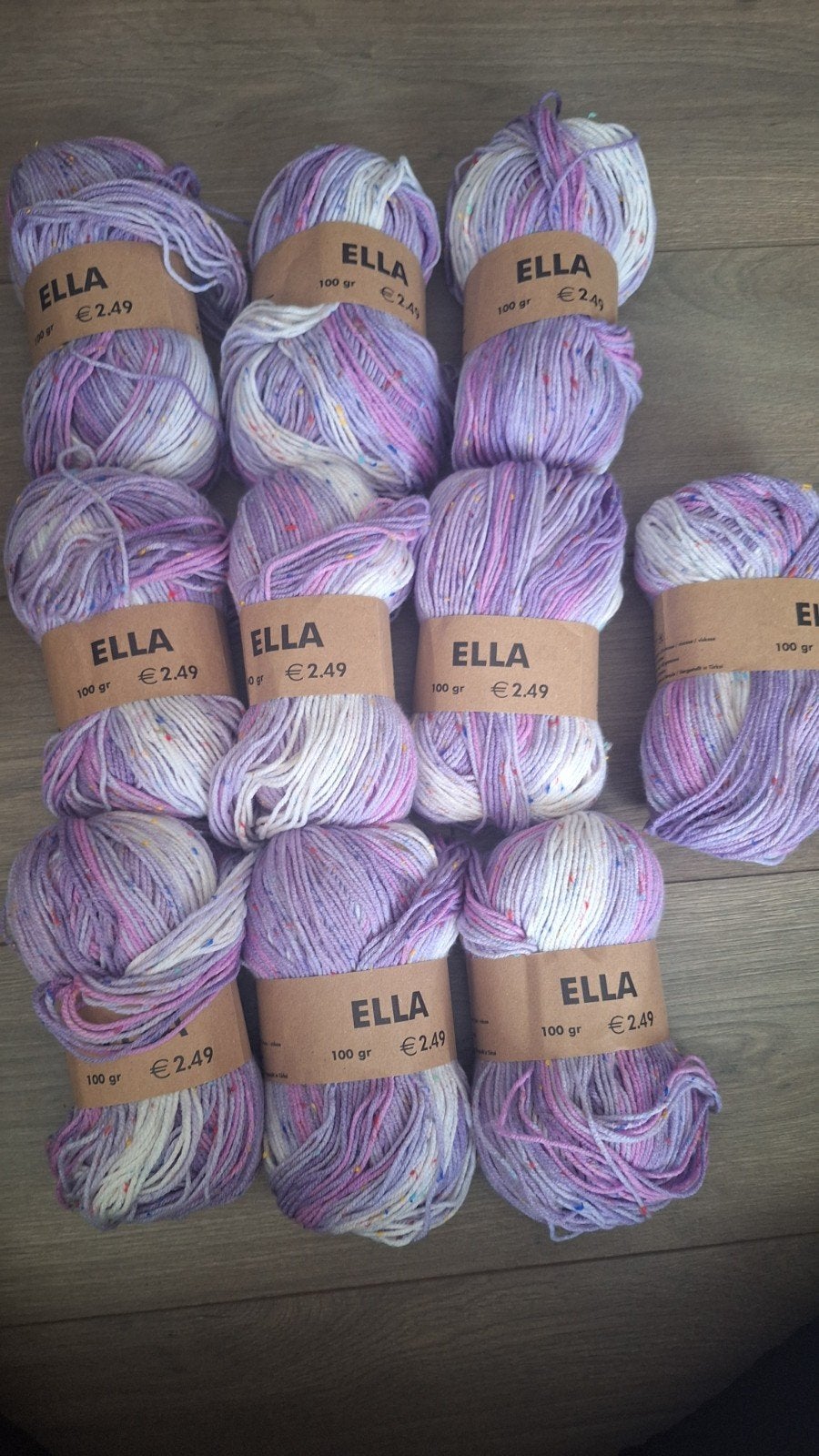 ELLA Wol/Garen - Lila/Paars met Spikkels (11 bollen), Ophalen of Verzenden, Nieuw, Breien of Haken, Wol of Garen
