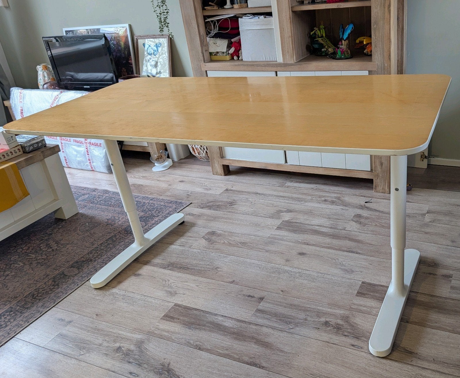 Bekant bureau ikea 160x80, Huis en Inrichting, Bureaus, Ophalen, 160 cm, Gebruikt, Hout
