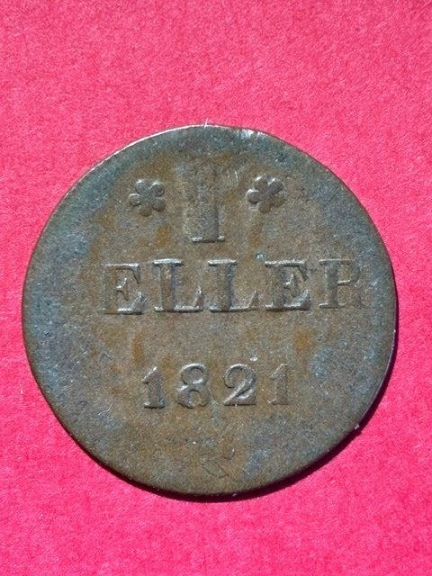 Duitse Staten, Frankfurt am Main, 1 Heller 1821, Postzegels en Munten, Munten | Europa | Niet-Euromunten, Losse munt, Duitsland