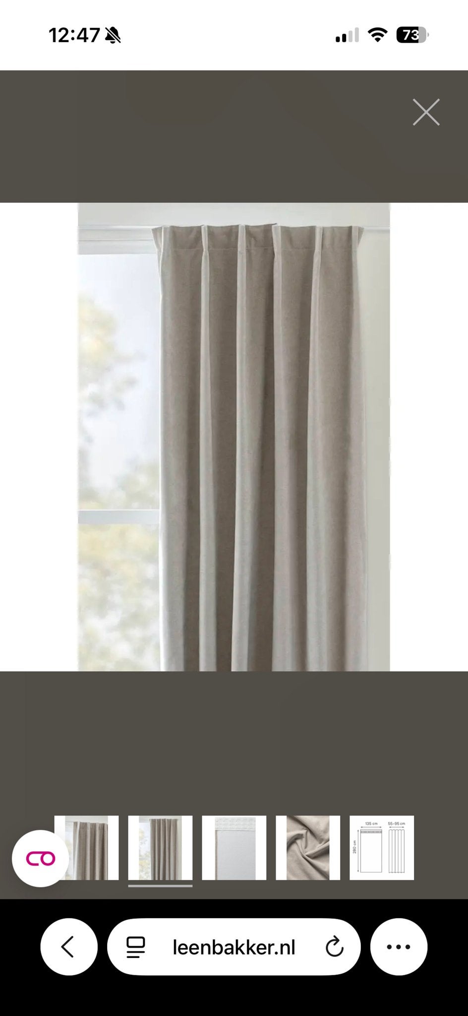 Verduisterende Gordijnen 4 stuks - Beige - 135x280, Huis en Inrichting, Ophalen, Verduisterend, Beige, Zo goed als nieuw