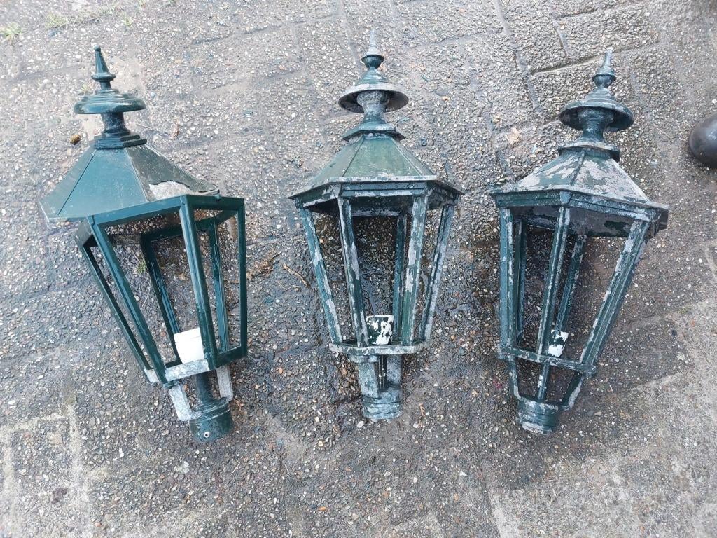 klassieke lantaarn kappen gietijzeren zeskante kap, Tuin en Terras, Ophalen, Gebruikt, Staande lamp, Netvoeding