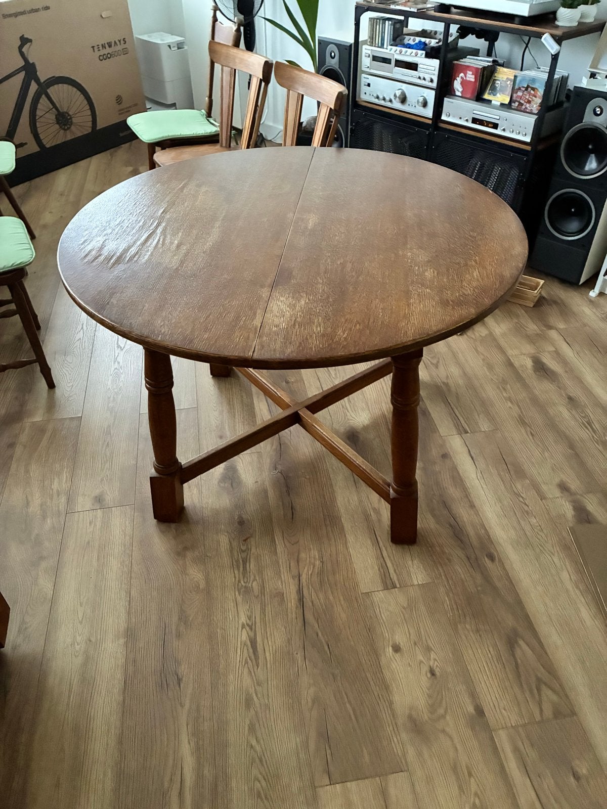 Ronde eettafel 110cm, Ophalen, Gebruikt, 100 tot 150 cm, Vier personen