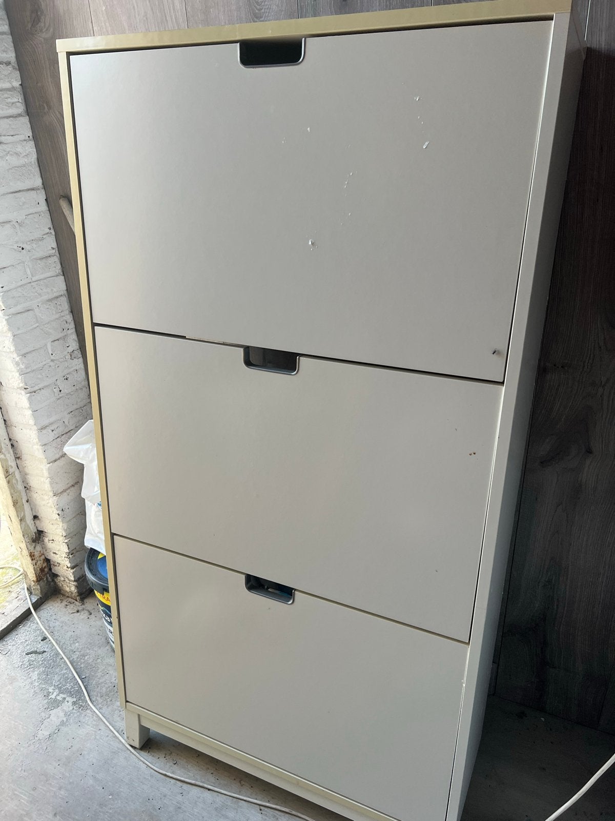 IKEA BISSA schoenenkast met 3 vakken, wit, Huis en Inrichting, Kasten | Schoenenkasten, Ophalen, Gebruikt