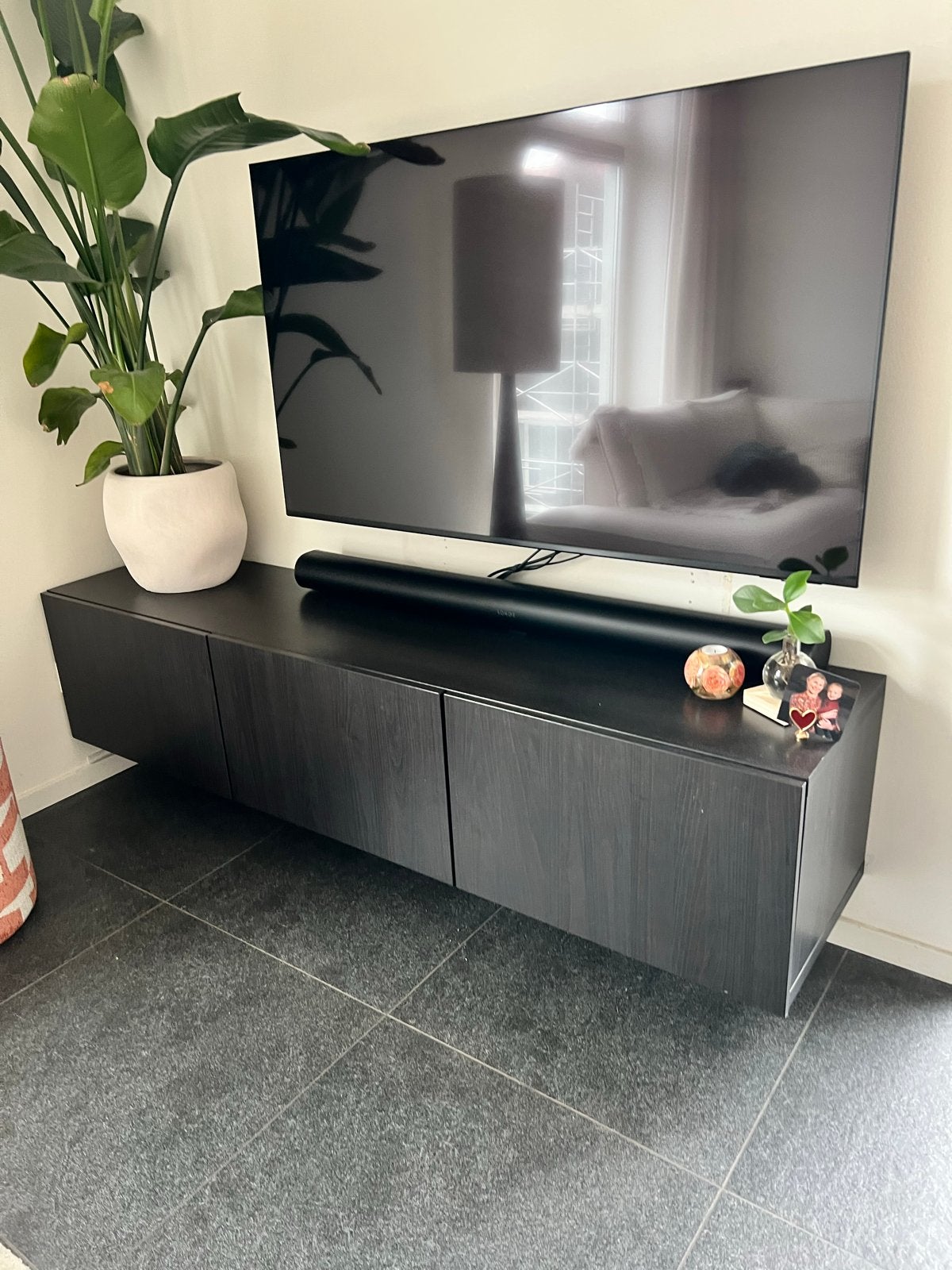 Ikea Besta TV meubel zwartbruin/lappviken, Ophalen, 150 tot 200 cm, Zo goed als nieuw, Minder dan 100 cm