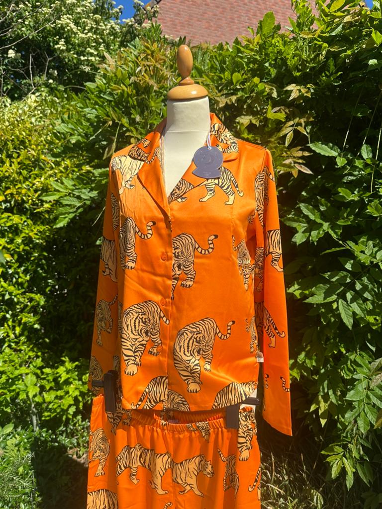 Chelsea Peers satijnen pyjama set met tijgerprint, Ophalen of Verzenden, Nieuw, Maat 36 (S)