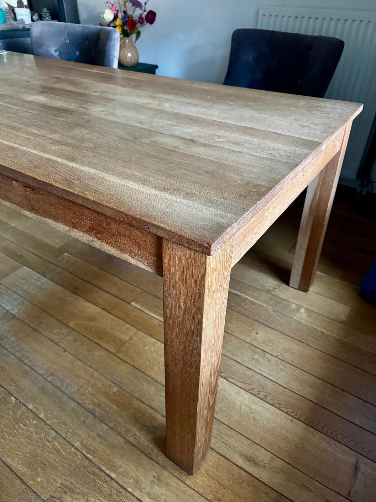 Eettafel, Huis en Inrichting, Ophalen, Gebruikt, Eikenhout, 200 cm of meer