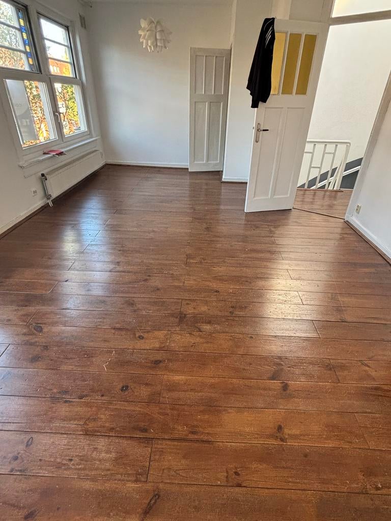 Houten vloer 90m2: vuren of grenen hout (zelf ophalen), Doe-het-zelf en Verbouw, Vloerdelen en Plavuizen, Ophalen, Gebruikt, Vloerdelen of -planken