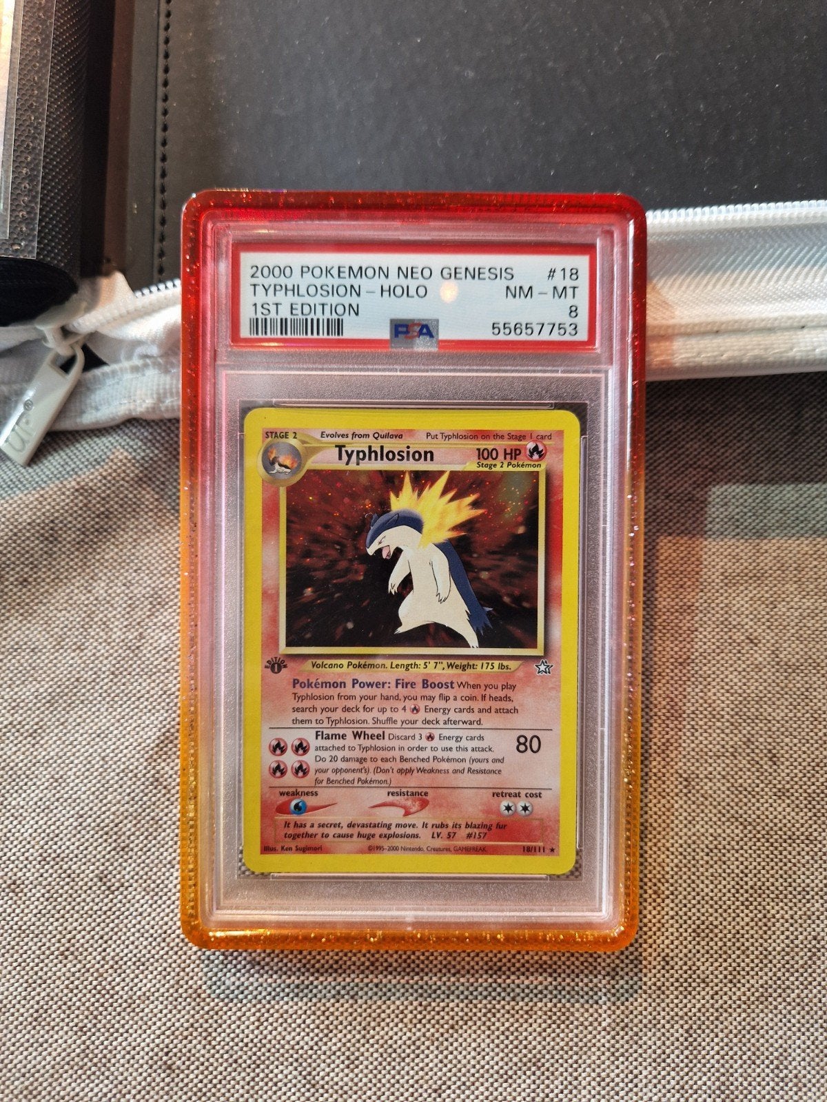 Typhlosion Holo 1st Edition #18 PSA 8 Neo Genesis, Ophalen, Zo goed als nieuw
