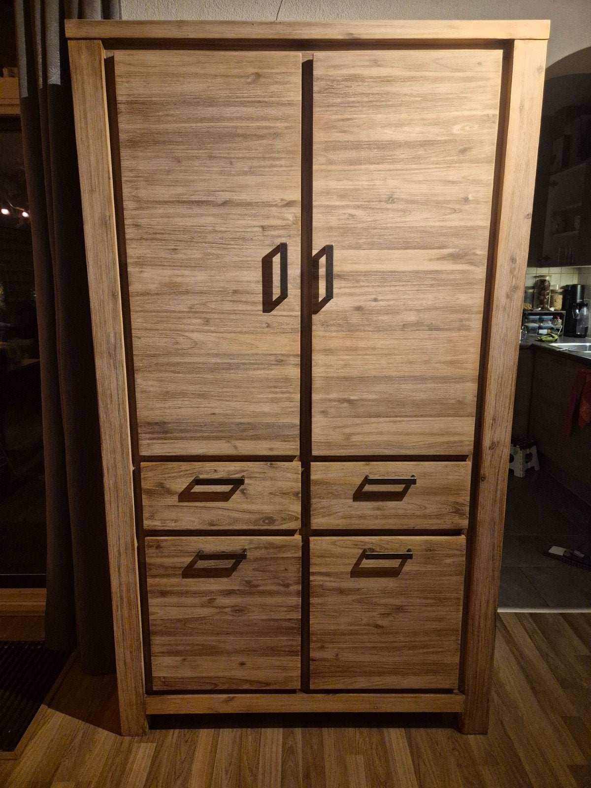 Acacia houten kast, Ophalen, 25 tot 50 cm, 100 tot 150 cm, 200 cm of meer