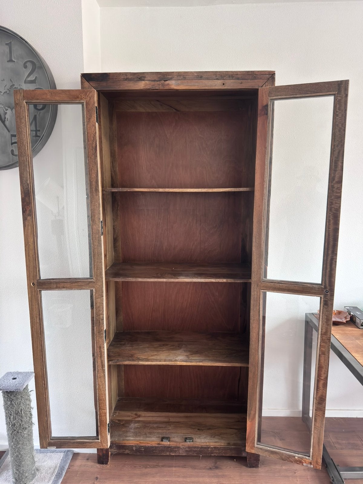 Robuuste vitrinekast, Huis en Inrichting, Ophalen, 200 cm of meer, 50 tot 100 cm, Zo goed als nieuw